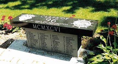 engraved two tone granite bench with names