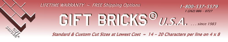 engraved brick banner for Gift Bricks®