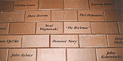 brown engraved paver bricks