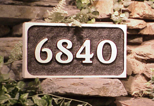 engraved address limestone marker